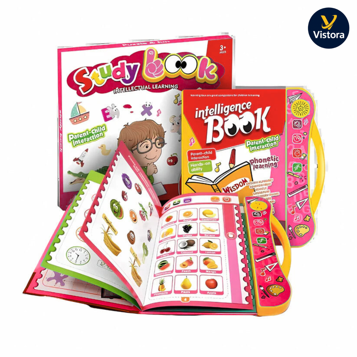 Vistora™ Interactive English Learning Book for Kids – Letters, Words, Rhymes & Sounds
